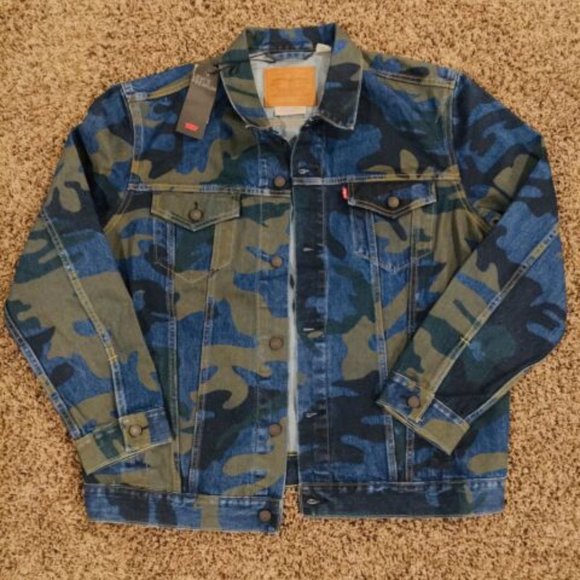 blue camo denim jacket